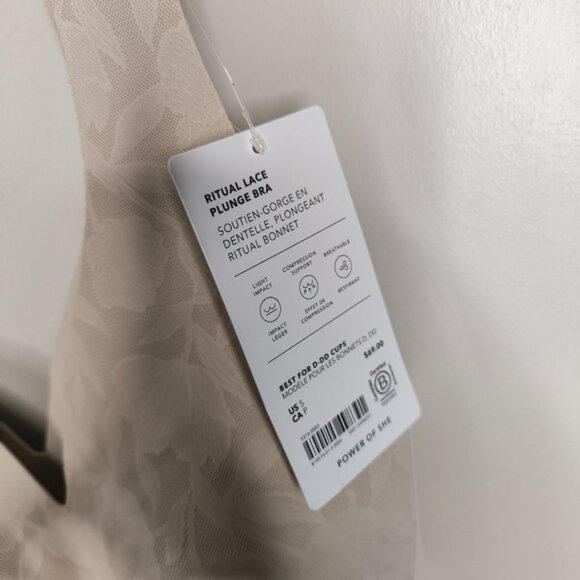 NWT Athleta Floral Tapestry Toile Stretchy Supportive Ritual Lace Plunge Bra S - Picture 4 of 8